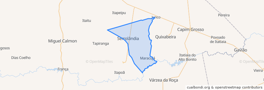 Mapa de ubicacion de Serrolândia.