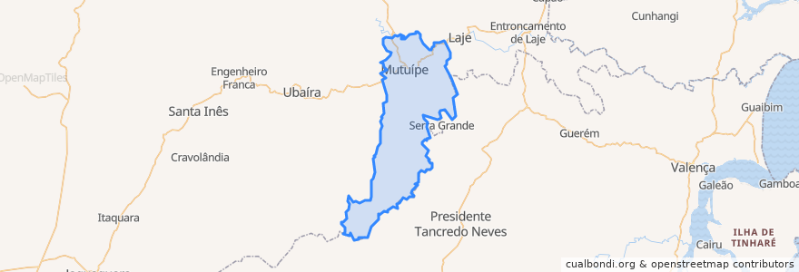 Mapa de ubicacion de Mutuípe.