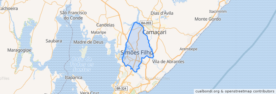 Mapa de ubicacion de Simões Filho.