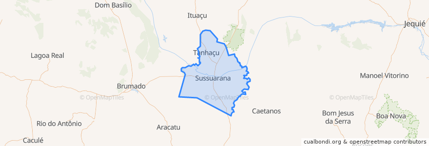 Mapa de ubicacion de Tanhaçu.