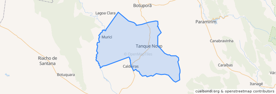 Mapa de ubicacion de Tanque Novo.