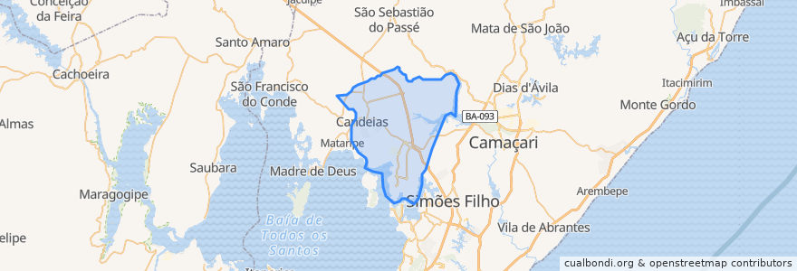 Mapa de ubicacion de Candeias.