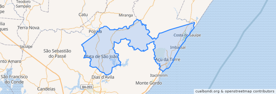 Mapa de ubicacion de Mata de São João.