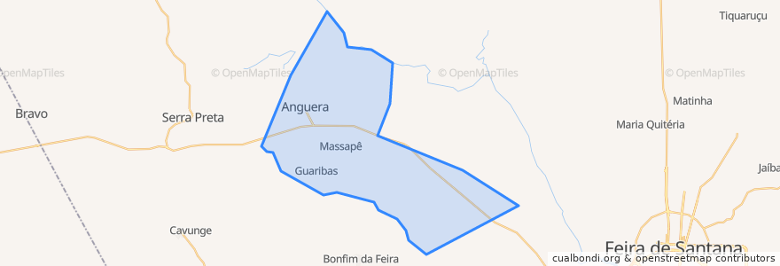 Mapa de ubicacion de Anguera.