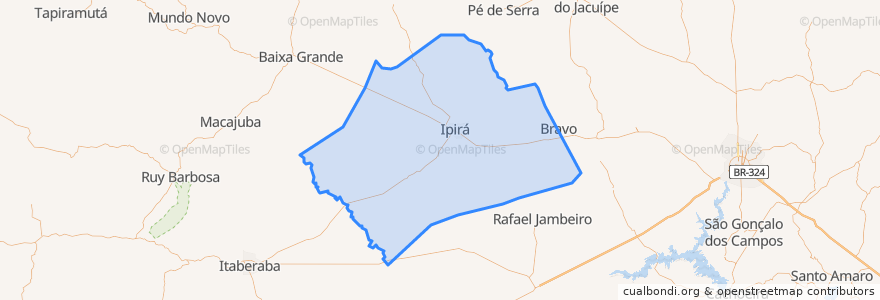 Mapa de ubicacion de Ipirá.