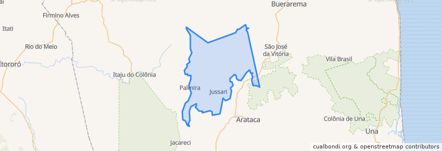 Mapa de ubicacion de Jussari.