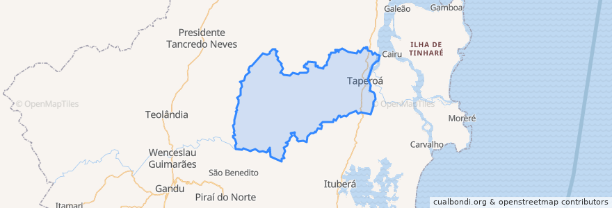 Mapa de ubicacion de Taperoá.