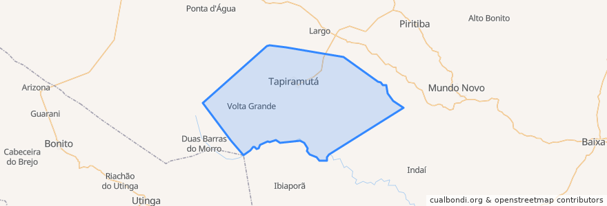 Mapa de ubicacion de Tapiramutá.