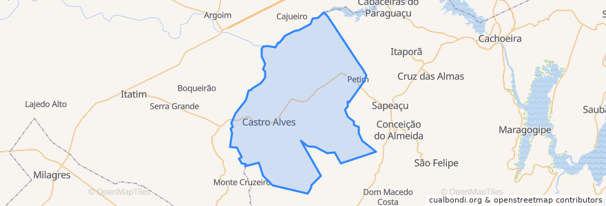 Mapa de ubicacion de Castro Alves.