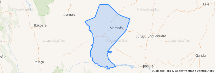 Mapa de ubicacion de Maracás.