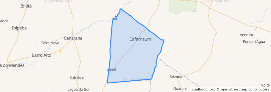 Mapa de ubicacion de Cafarnaum.