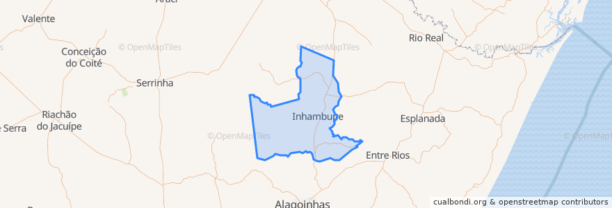 Mapa de ubicacion de Inhambupe.