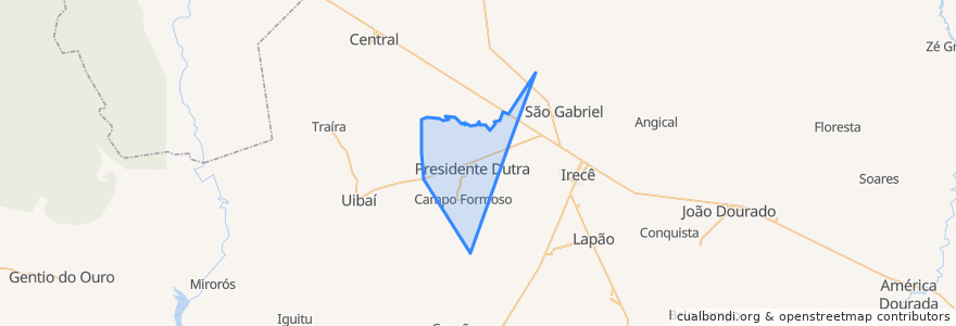 Mapa de ubicacion de Presidente Dutra.