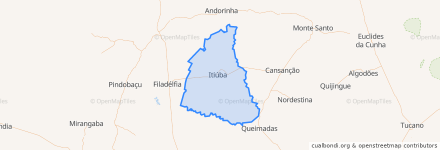 Mapa de ubicacion de Itiúba.