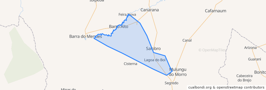 Mapa de ubicacion de Barro Alto.