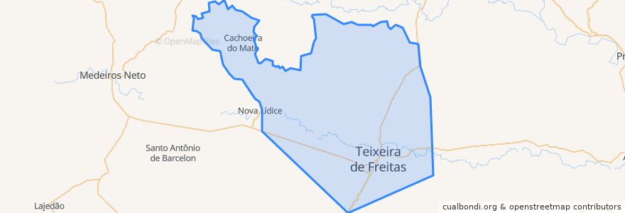 Mapa de ubicacion de Teixeira de Freitas.