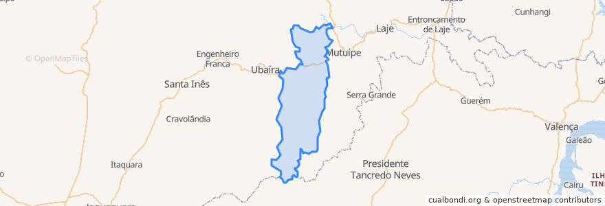 Mapa de ubicacion de Jiquiriçá.