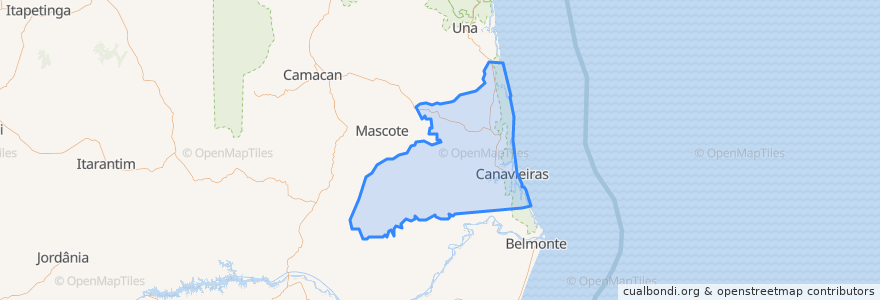 Mapa de ubicacion de Canavieiras.