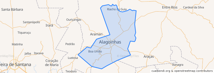 Mapa de ubicacion de Alagoinhas.