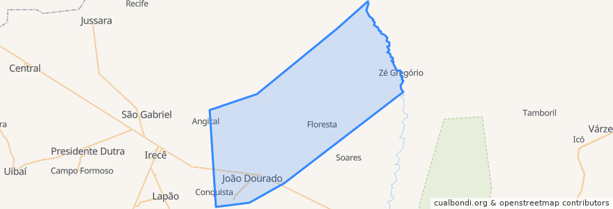 Mapa de ubicacion de João Dourado.