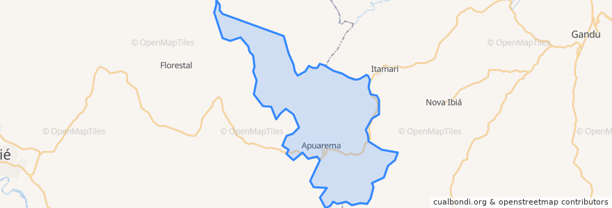 Mapa de ubicacion de Apuarema.