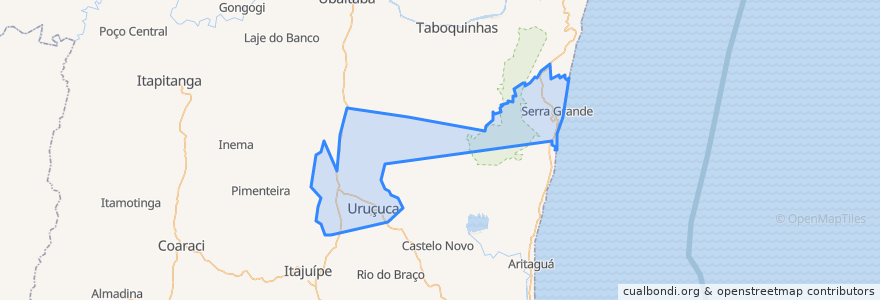 Mapa de ubicacion de Uruçuca.