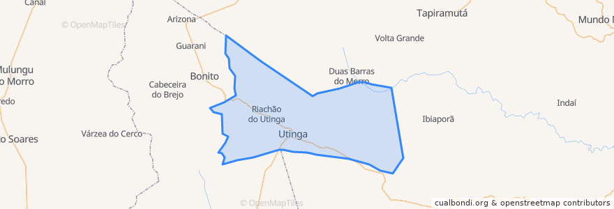 Mapa de ubicacion de Utinga.