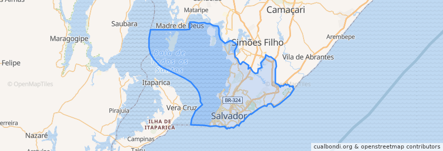 Mapa de ubicacion de Salvador.