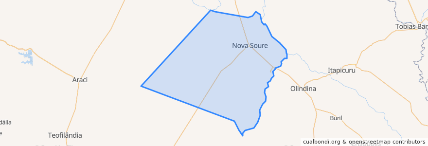 Mapa de ubicacion de Nova Soure.