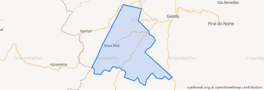 Mapa de ubicacion de Nova Ibiá.