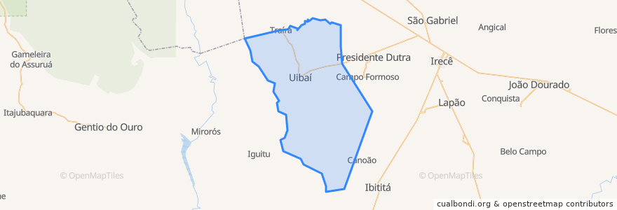 Mapa de ubicacion de Uibaí.