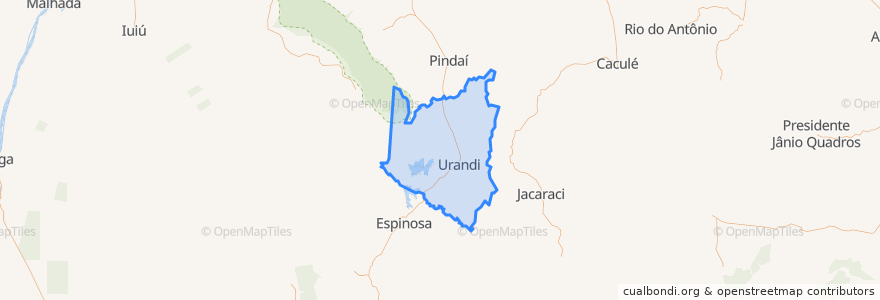 Mapa de ubicacion de Urandi.