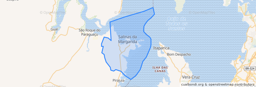 Mapa de ubicacion de Salinas da Margarida.