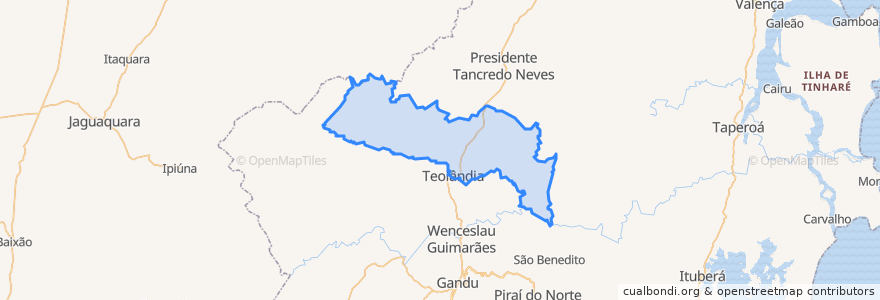 Mapa de ubicacion de Teolândia.