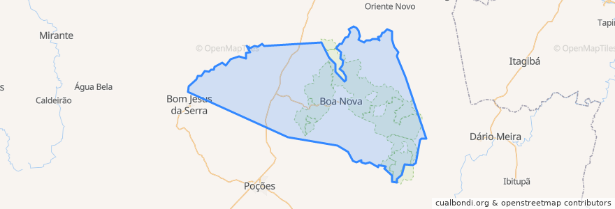 Mapa de ubicacion de Boa Nova.