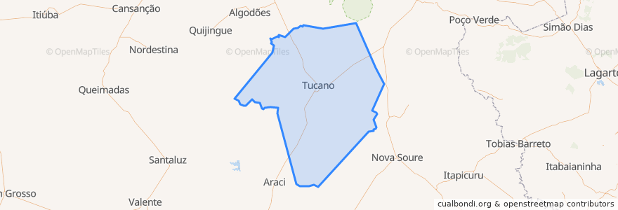 Mapa de ubicacion de Tucano.