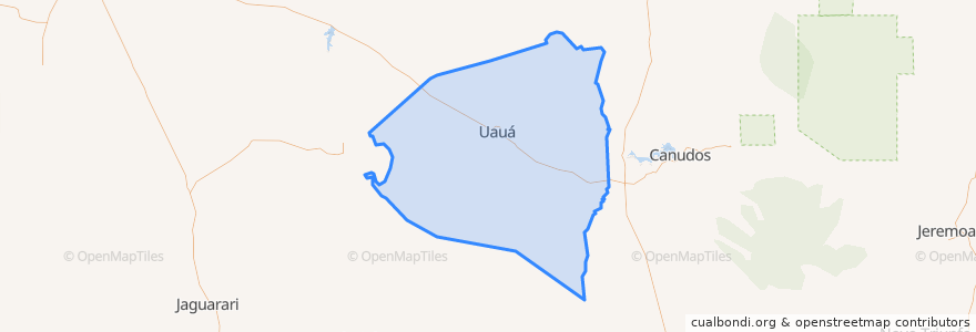 Mapa de ubicacion de Uauá.