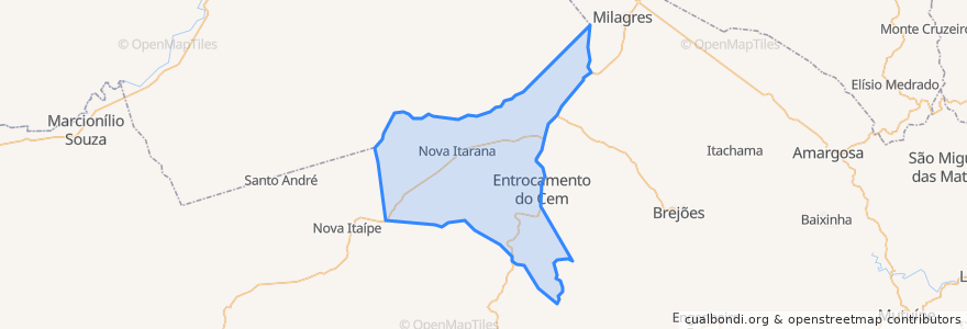 Mapa de ubicacion de Nova Itarana.