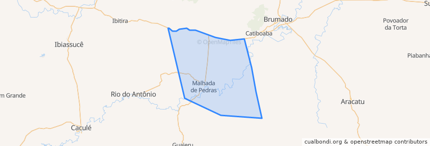 Mapa de ubicacion de Malhada de Pedras.