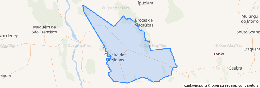 Mapa de ubicacion de Oliveira dos Brejinhos.