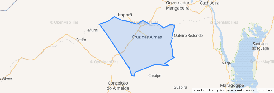 Mapa de ubicacion de Cruz das Almas.