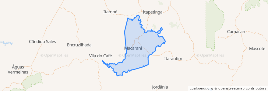 Mapa de ubicacion de Macarani.