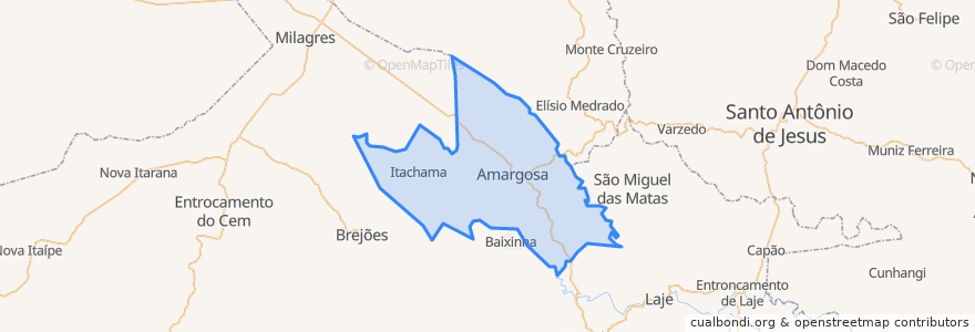 Mapa de ubicacion de Amargosa.