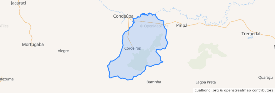 Mapa de ubicacion de Cordeiros.