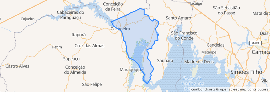 Mapa de ubicacion de Cachoeira.