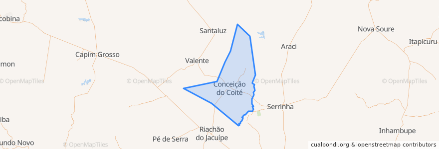 Mapa de ubicacion de Conceição do Coité.