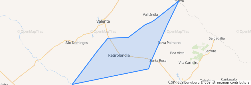 Mapa de ubicacion de Retirolândia.