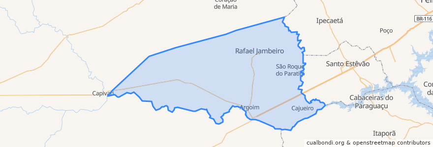 Mapa de ubicacion de Rafael Jambeiro.