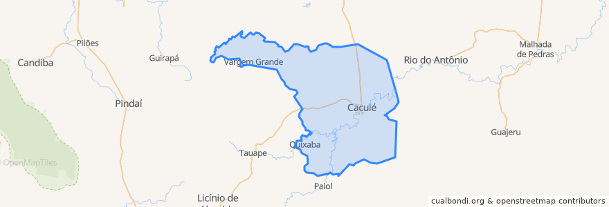 Mapa de ubicacion de Caculé.