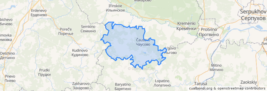 Mapa de ubicacion de сельское поселение Село Совхоз "Чаусово".